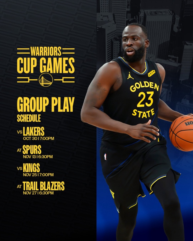 勇士NBA杯小组赛赛程公布 10月31日首战湖人 勇士NBA杯小组赛赛程公布 10月31日首战湖人