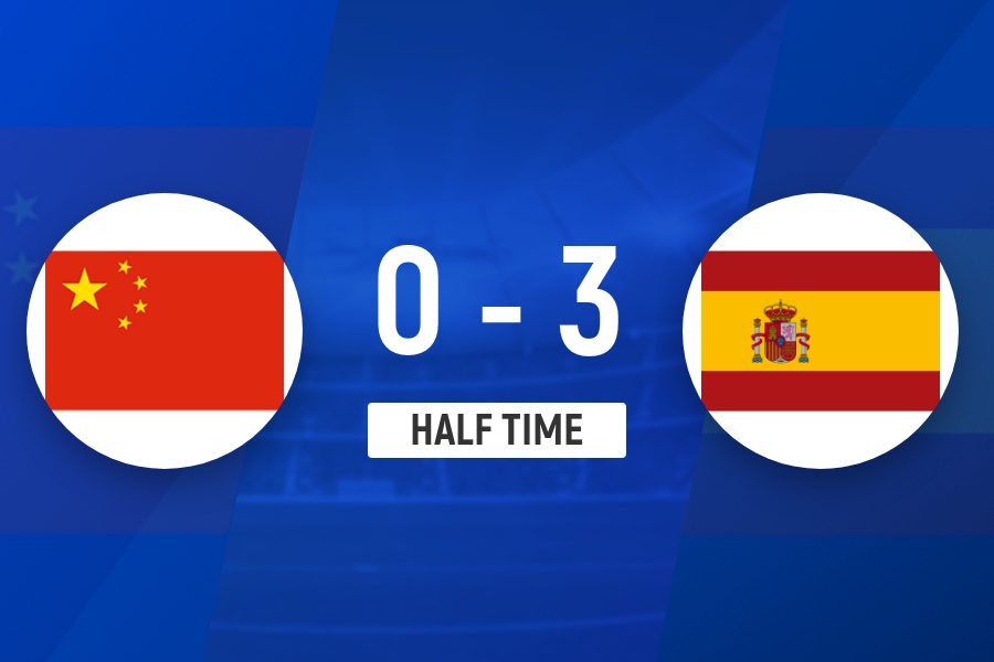 半场-中国U20女足0-3西班牙U20女足 黄嘉欣手球送点 中国队0射门 半场-中国U20女足0-3西班牙U20女足 黄嘉欣手球送点 中国队0射门